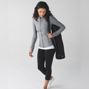 Lululemon Heathered Slate Grey Brushed Define Nulu Zipper Jacket